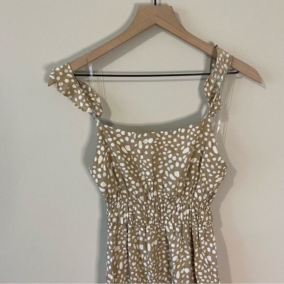 Pink Lily SOMEONE YOU LOVED TAUPE PRINTED MIDI DRESS - Picture 4 of 8